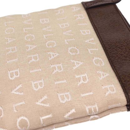 Bvlgari Beige Canvas Logomania Shoulder Bag