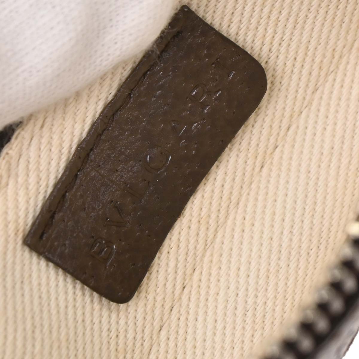 Bvlgari Beige Canvas Logomania Shoulder Bag