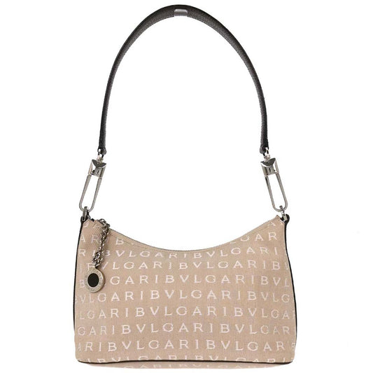 Bvlgari Beige Canvas Logomania Handbag
