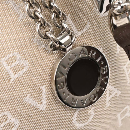 Bvlgari Beige Canvas Logomania Handbag