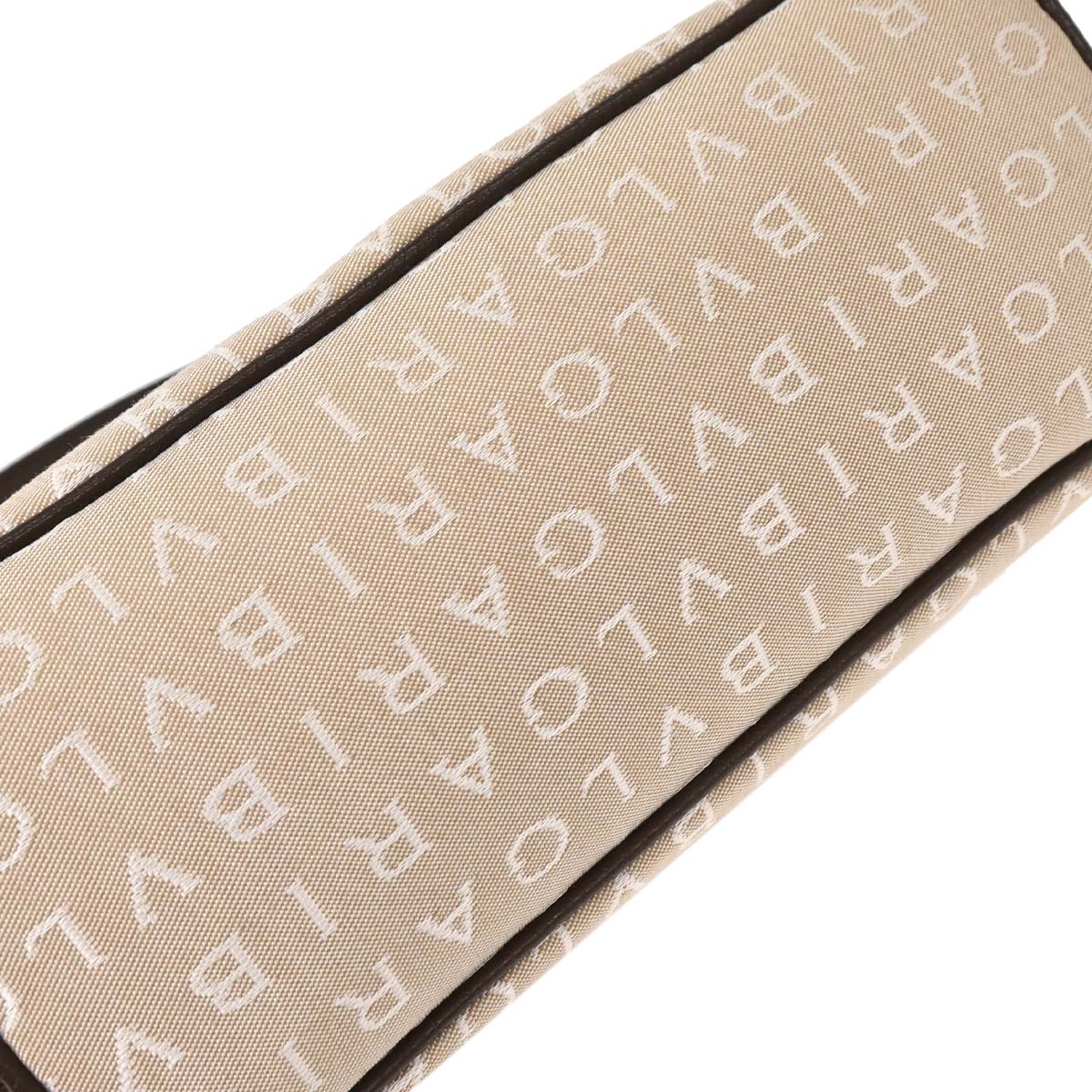Bvlgari Beige Canvas Logomania Handbag