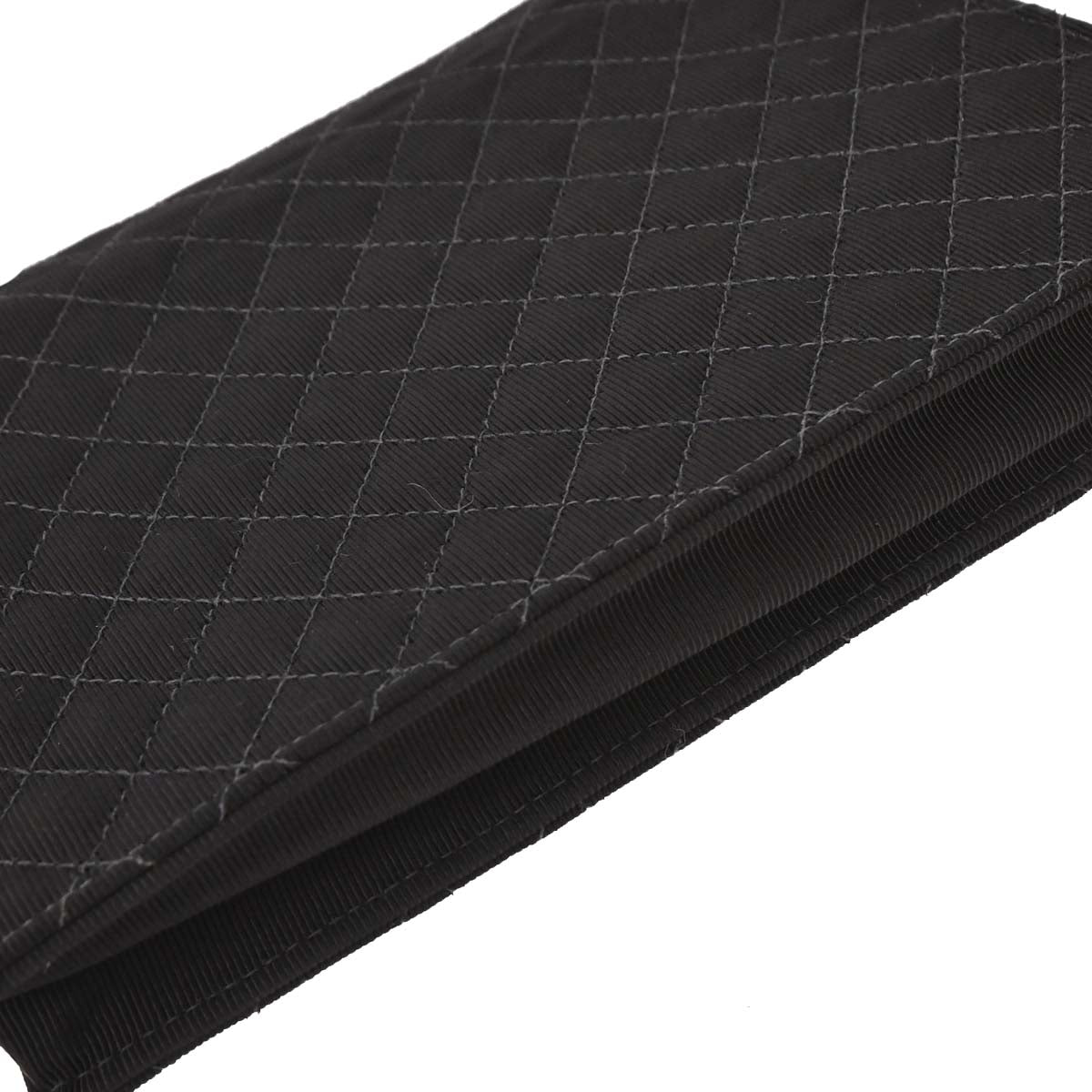 Chanel 2004-2005 Black Canvas Emblem Shoulder Bag