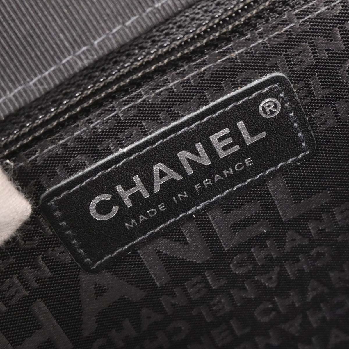 Chanel 2004-2005 Black Canvas Emblem Shoulder Bag