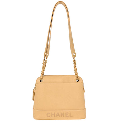 Chanel 1996-1997 Beige Caviar Shoulder Bag