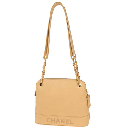 Chanel 1996-1997 Beige Caviar Shoulder Bag