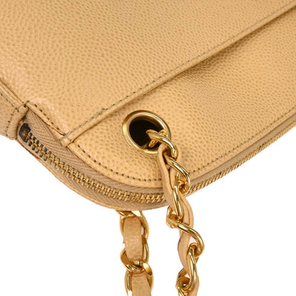 Chanel 1996-1997 Beige Caviar Shoulder Bag