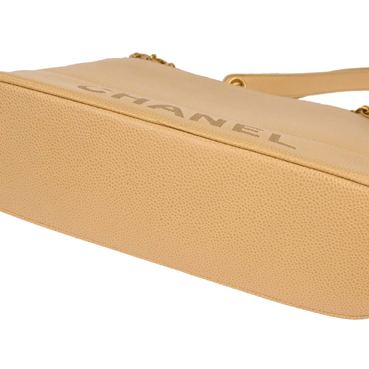 Chanel 1996-1997 Beige Caviar Shoulder Bag