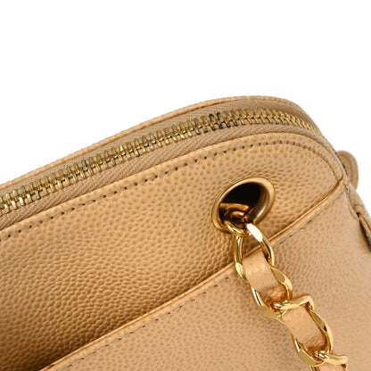 Chanel 1996-1997 Beige Caviar Shoulder Bag