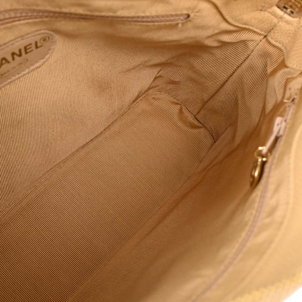 Chanel 1996-1997 Beige Caviar Shoulder Bag
