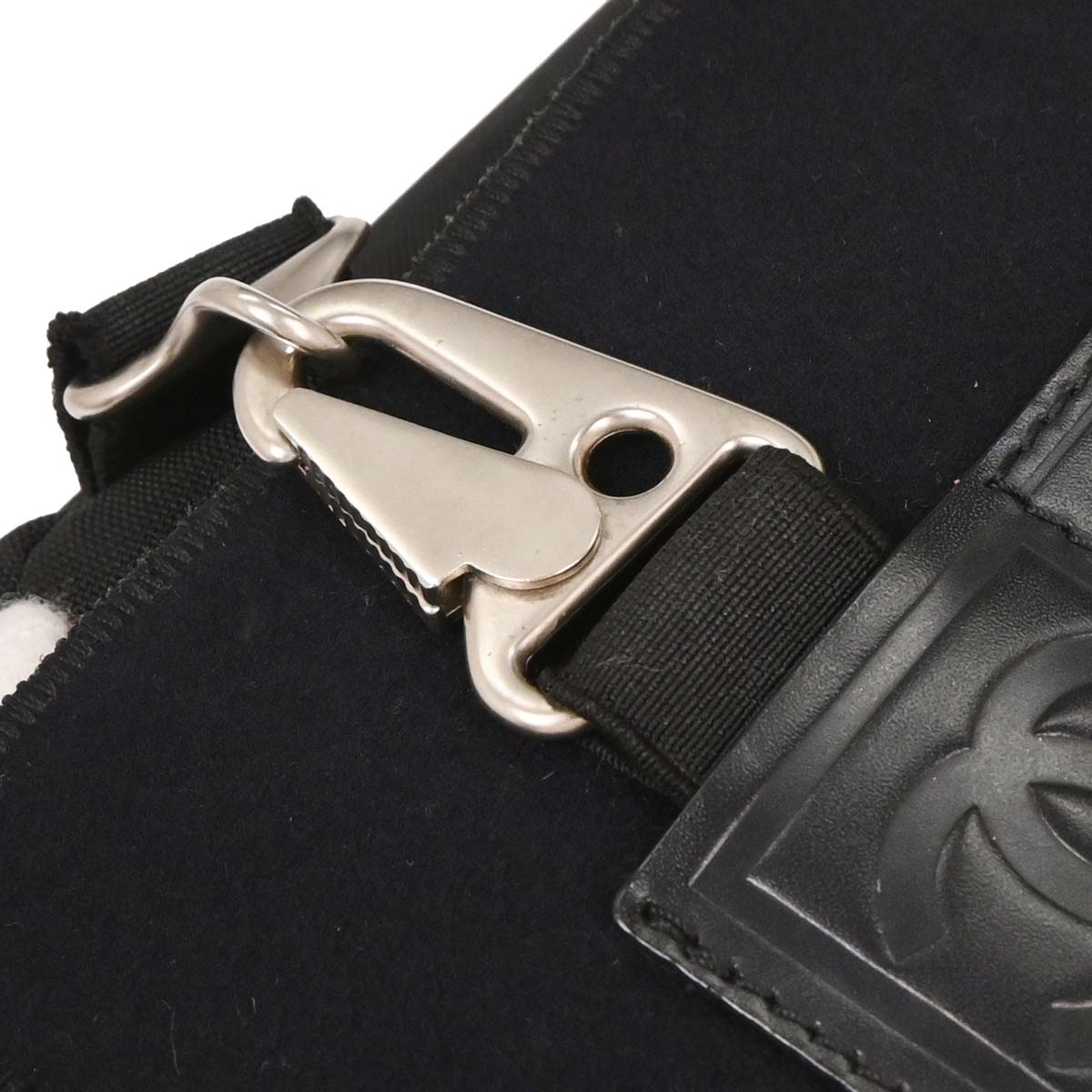 Chanel 2004-2005 Black Felt Nylon Sport Line 2way Shoulder Handbag