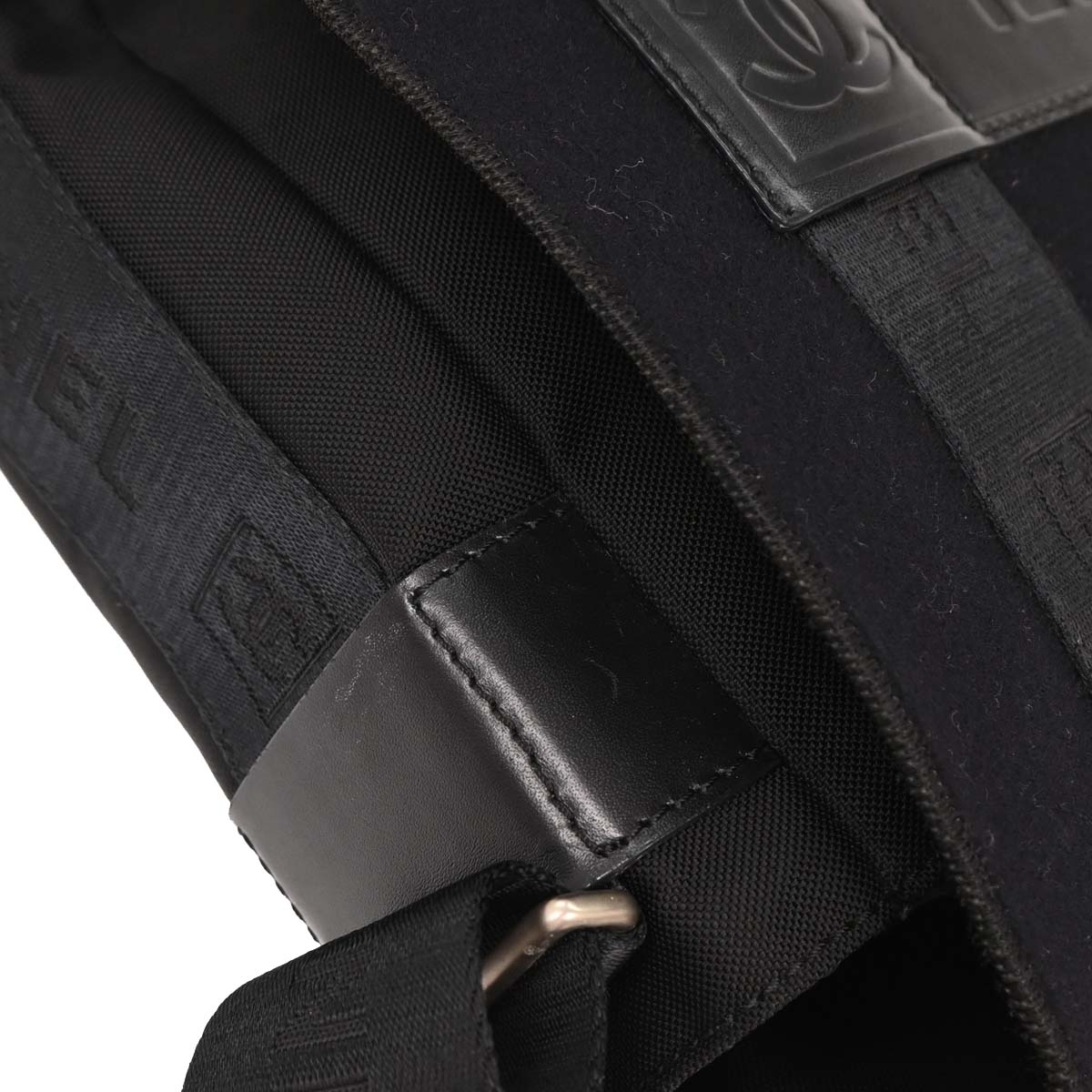 Chanel 2004-2005 Black Felt Nylon Sport Line 2way Shoulder Handbag