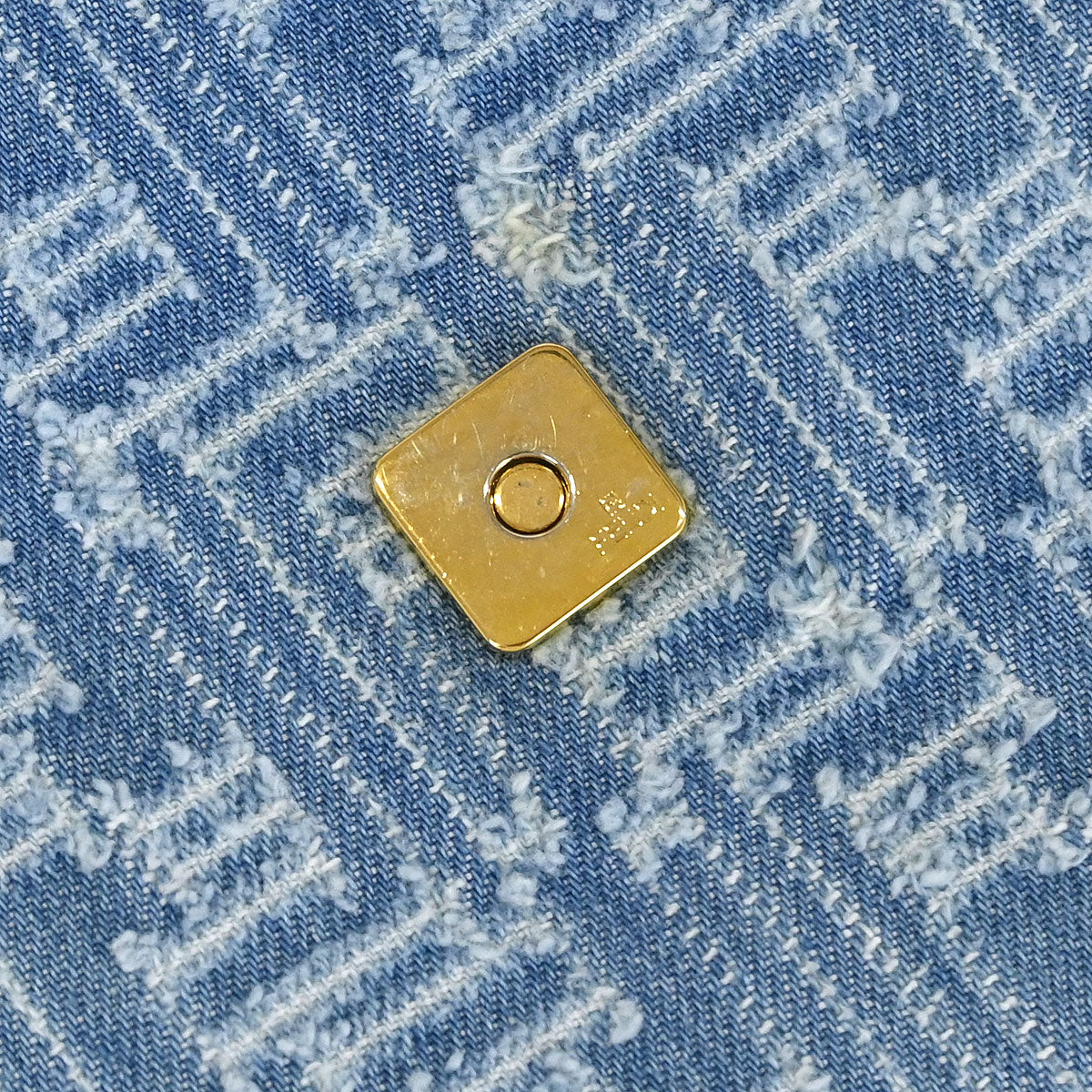 Fendi Light Blue Denim Zucca Shoulder Bag