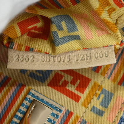 Fendi Light Blue Denim Zucca Shoulder Bag