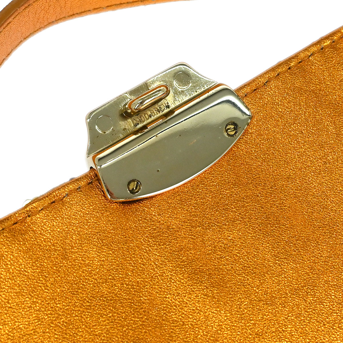 Fendi Metallic Orange Leather Sequins Compilation Handbag