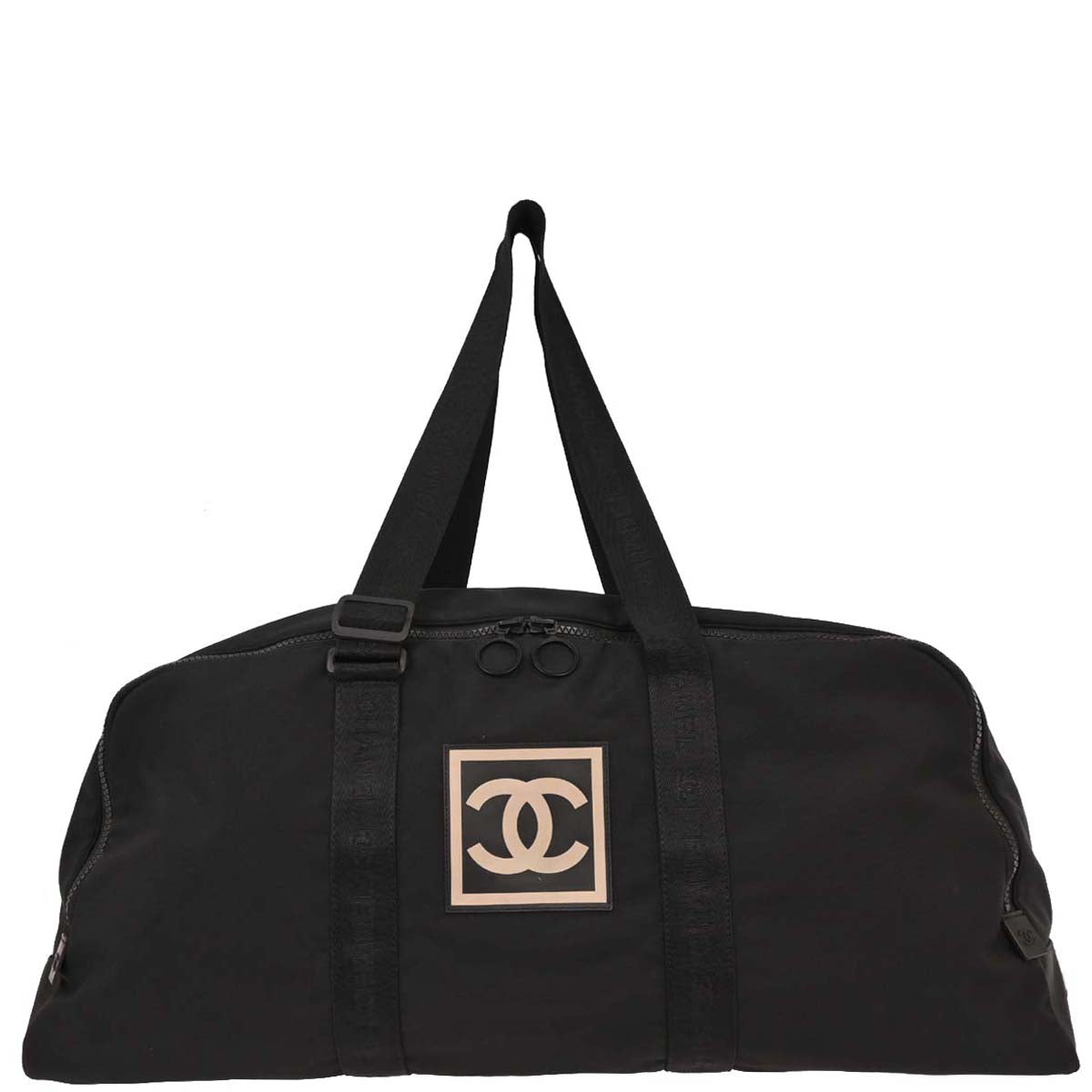 Chanel 2001-2003 Black Nylon Sport Line Duffle Gym Handbag