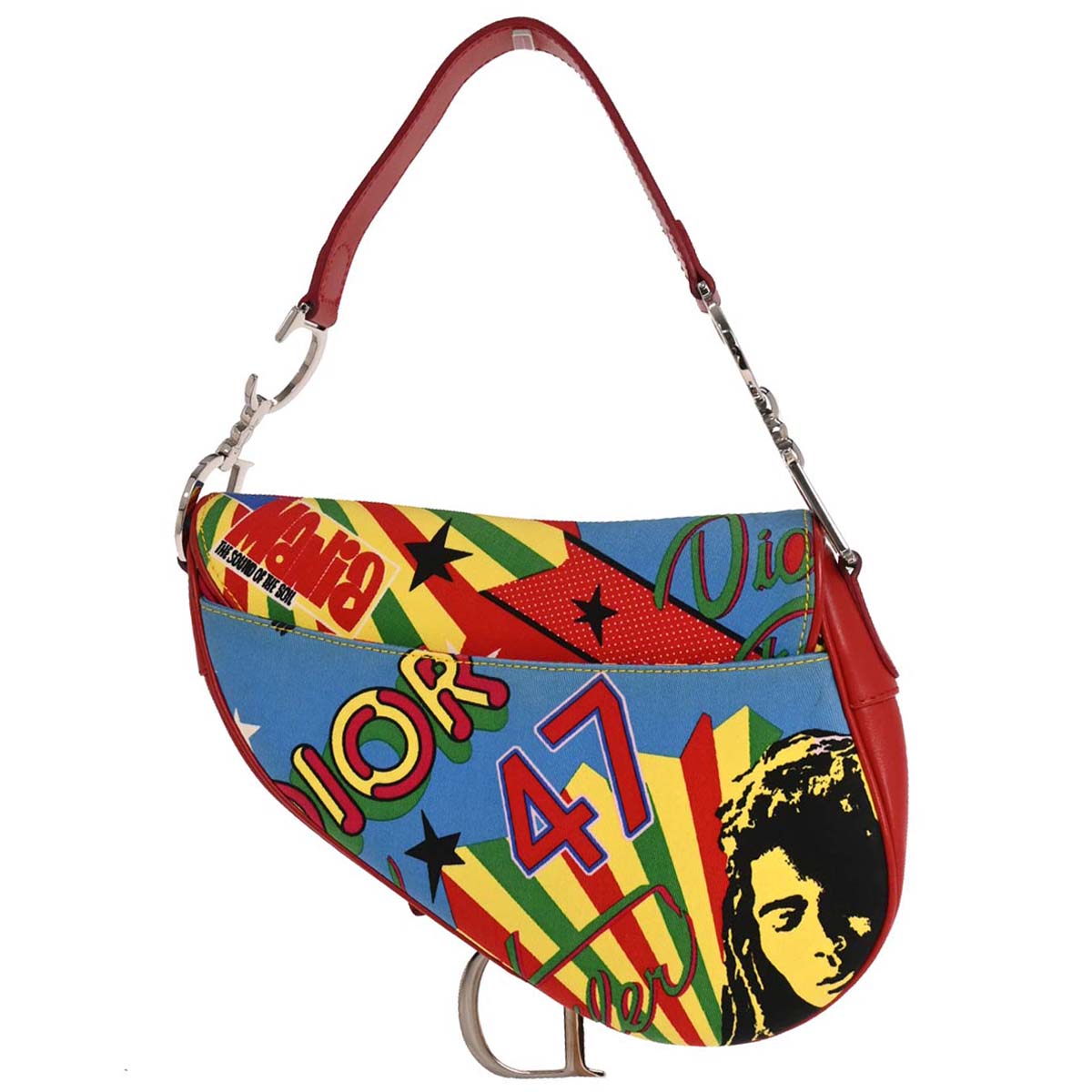 Christian Dior 2003 Red Dior Mania Saddle Handbag