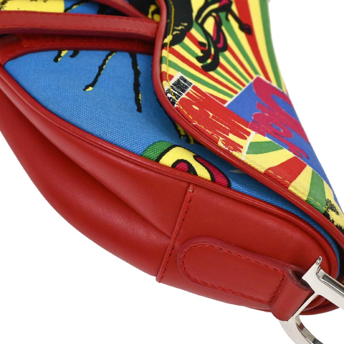 Christian Dior 2003 Red Dior Mania Saddle Handbag