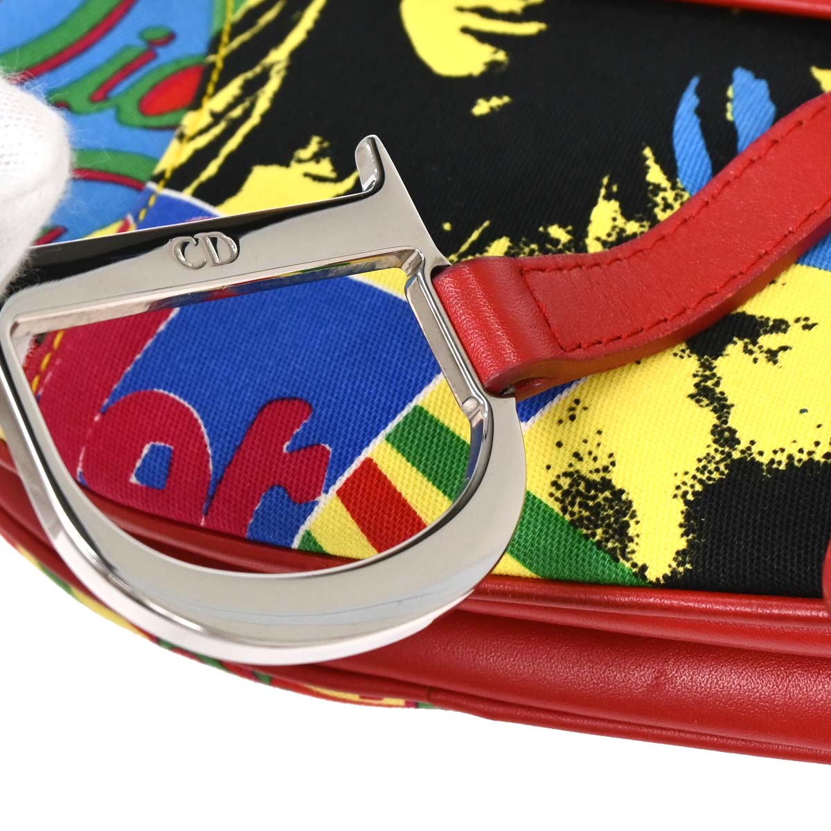 Christian Dior 2003 Red Dior Mania Saddle Handbag