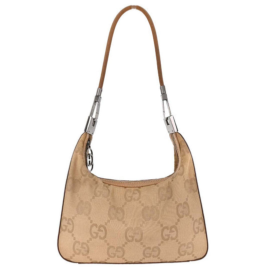 Gucci Beige Canvas GG Handbag
