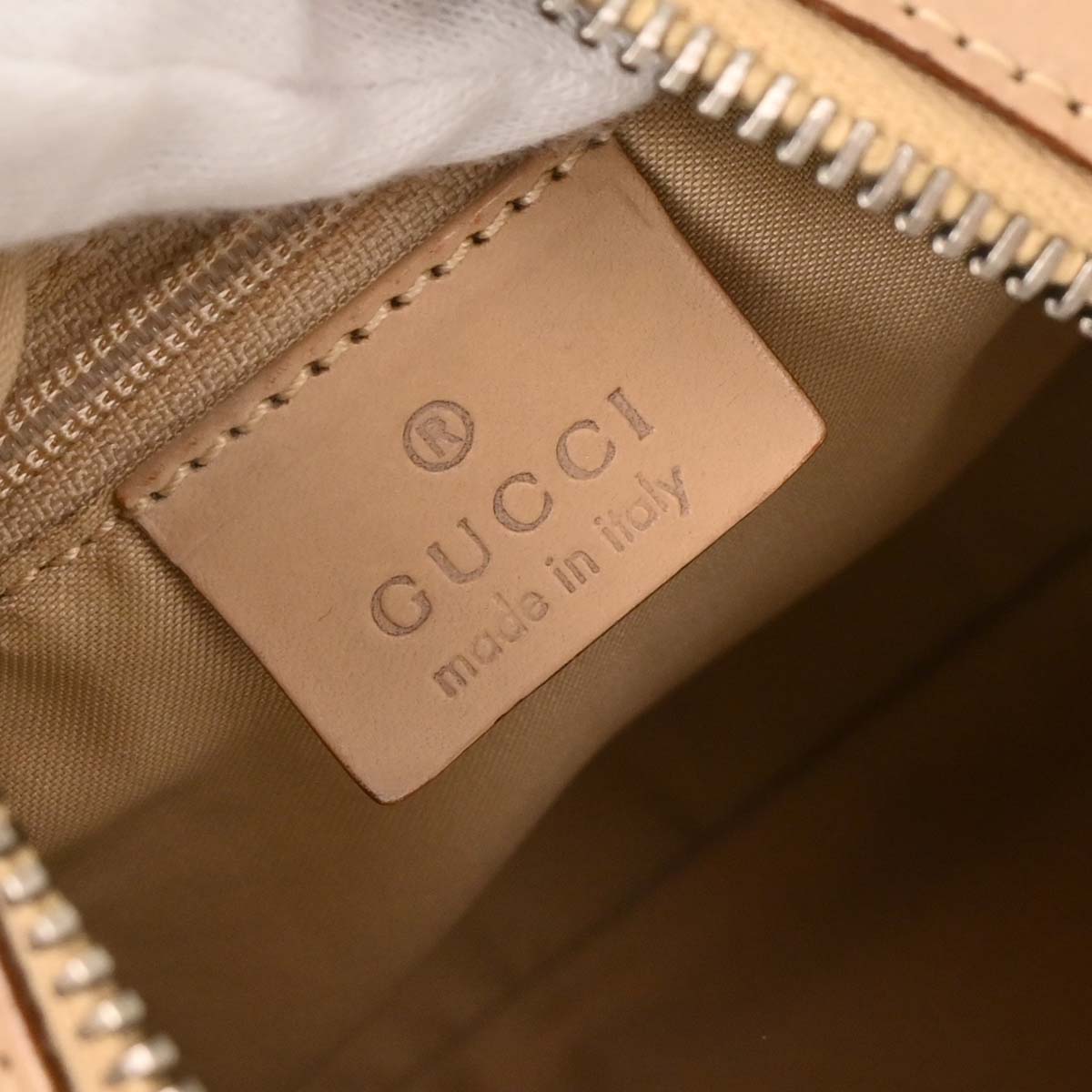 Gucci Beige Canvas GG Handbag