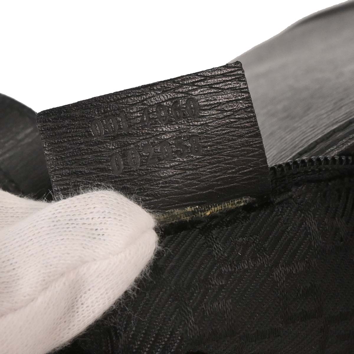 Gucci Black Leather Bamboo Handbag