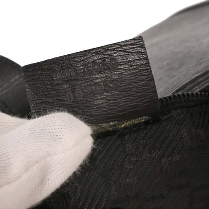 Gucci Black Leather Bamboo Handbag