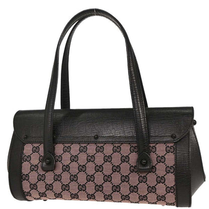Gucci Pink Black Bamboo GG Handbag