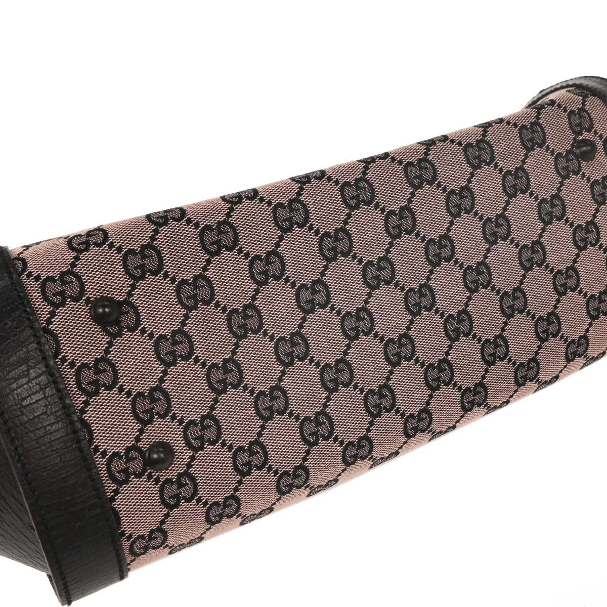 Gucci Pink Black Bamboo GG Handbag