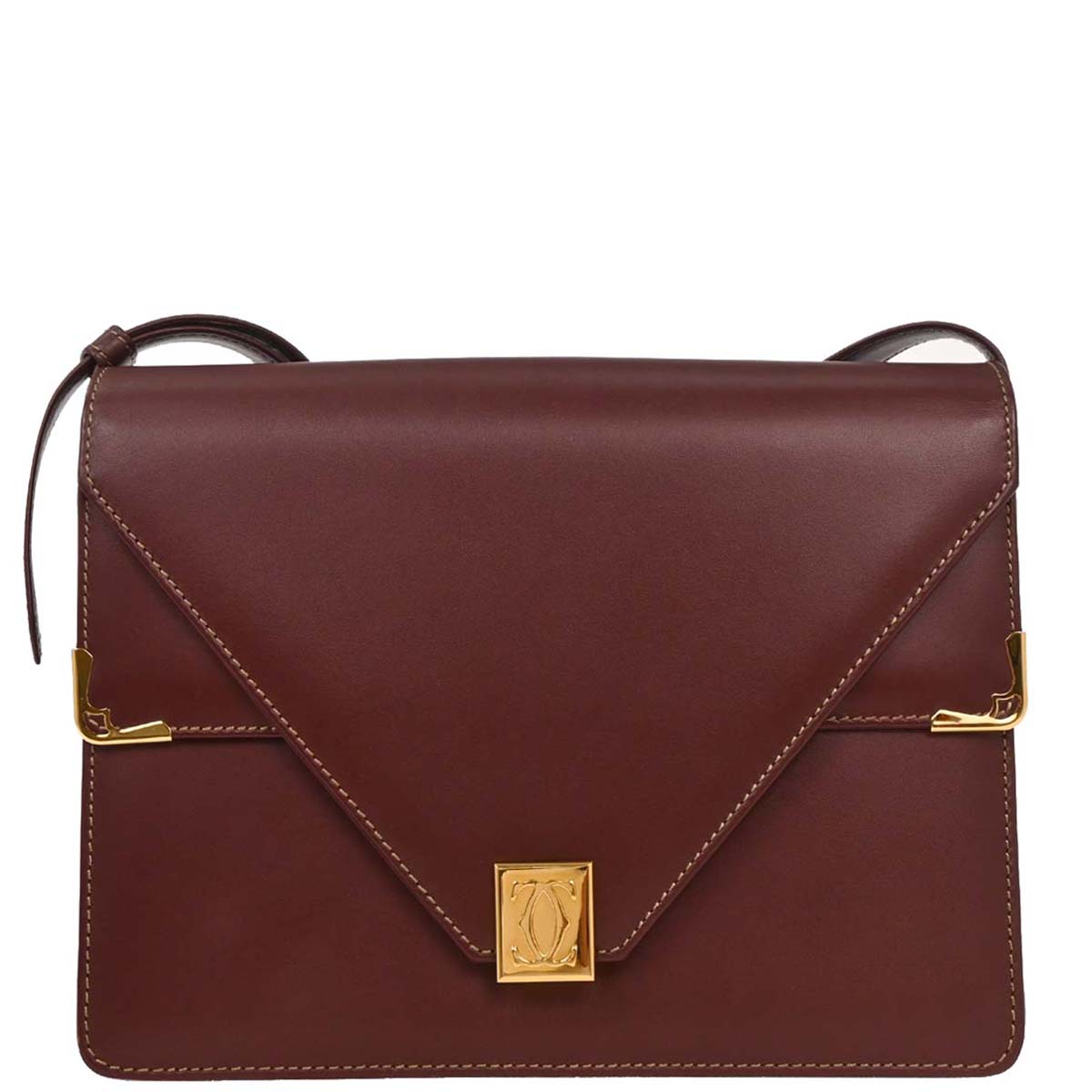 Cartier Bordeaux Leather Must de Cartier Shoulder Bag