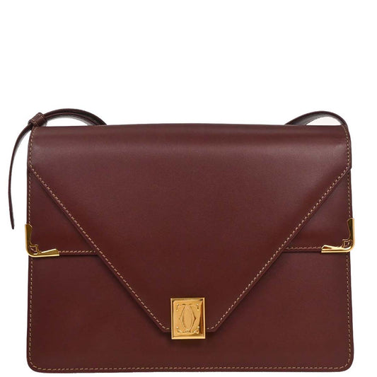 Cartier Bordeaux Leather Must de Cartier Shoulder Bag
