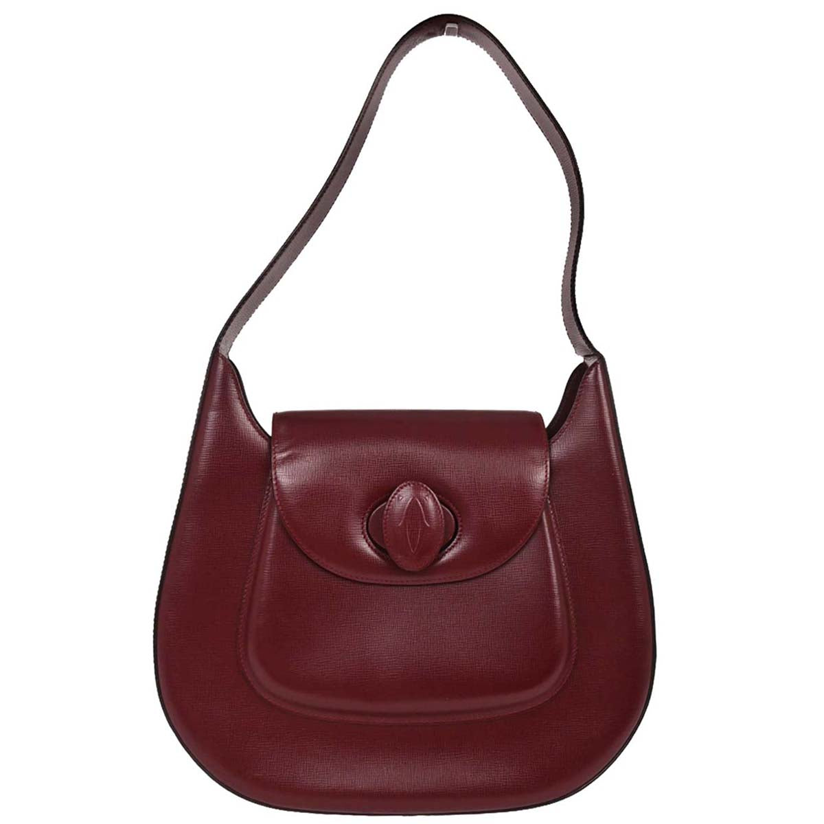 Cartier Bordeaux Leather Handbag
