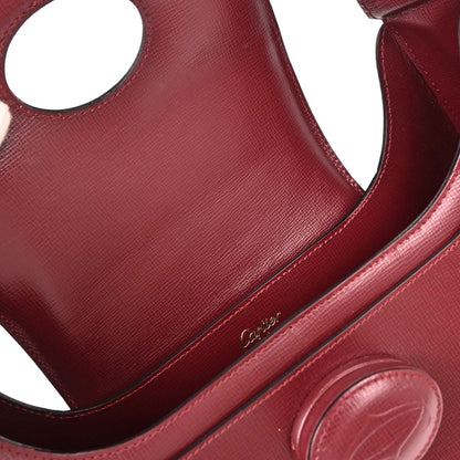 Cartier Bordeaux Leather Handbag