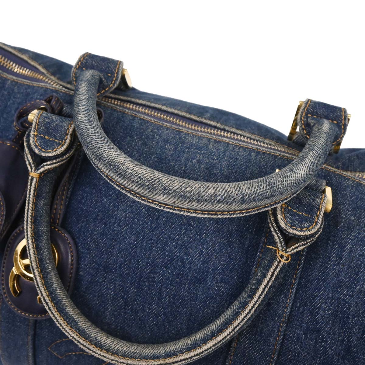 Chanel 1996-1997 Blue Denim 2way Shoulder Handbag
