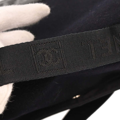 Chanel 2004-2005 Black Felt Nylon Sport Line 2way Shoulder Handbag
