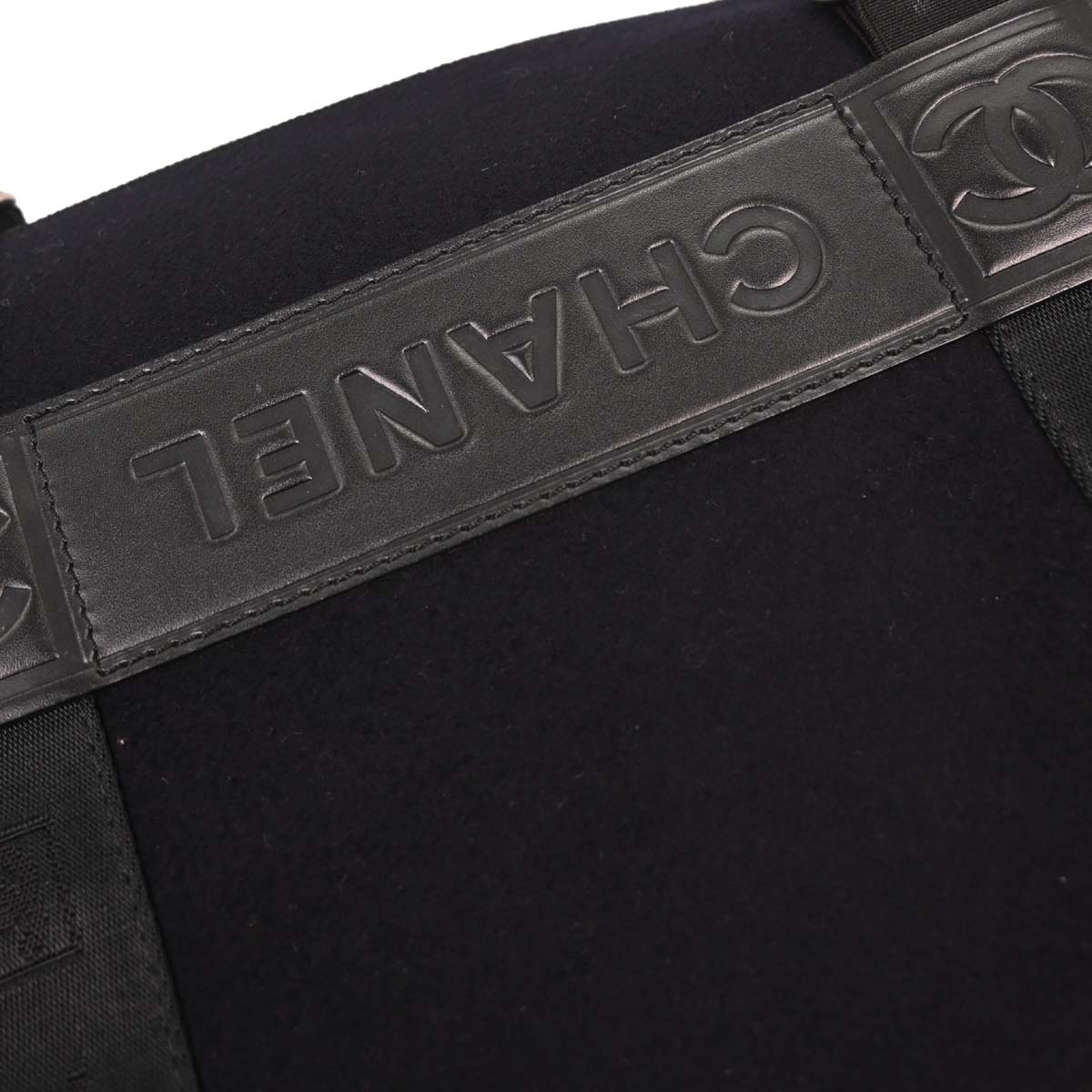 Chanel 2004-2005 Black Felt Nylon Sport Line 2way Shoulder Handbag