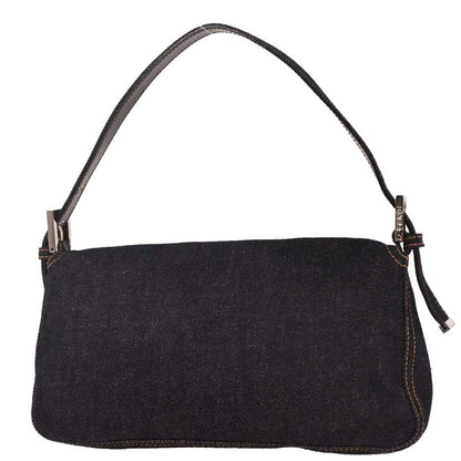 Fendi Navy Denim Baguette Handbag