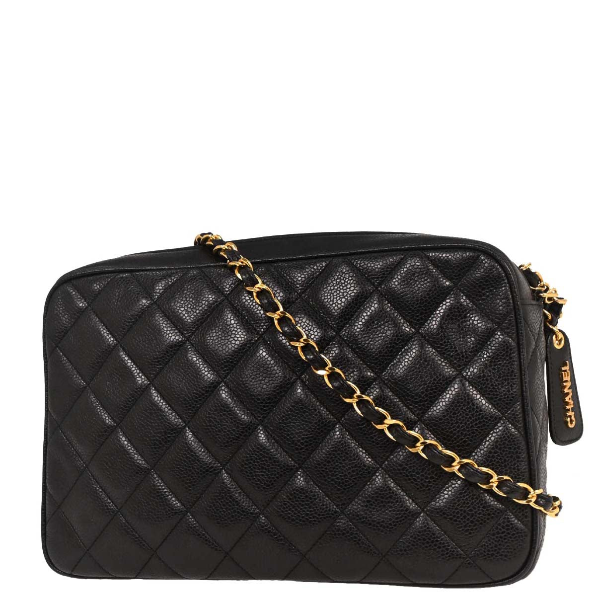 Chanel 1994-1996 Black Caviar Camera Bag Large