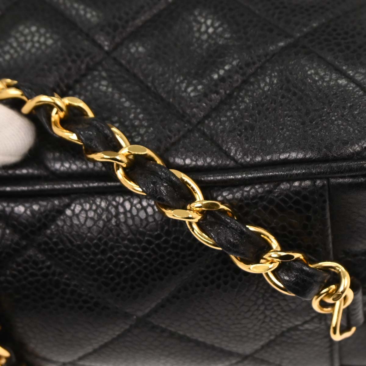 Chanel 1994-1996 Black Caviar Camera Bag Large