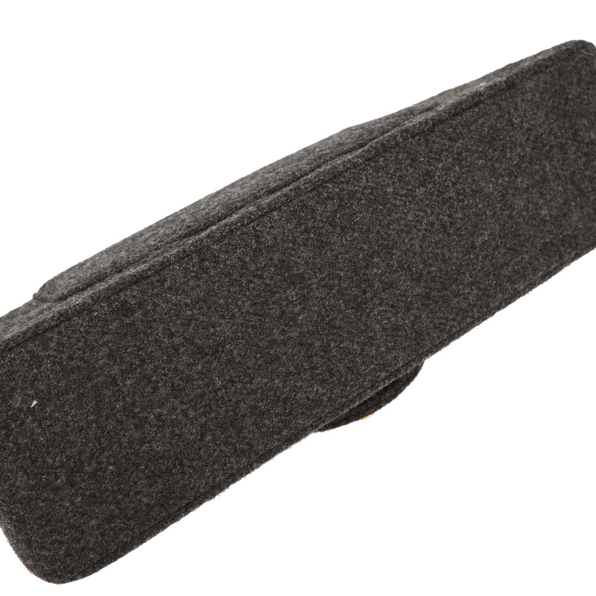 Chanel 1989-1991 Gray Wool Medium Classic Double Flap Shoulder Bag