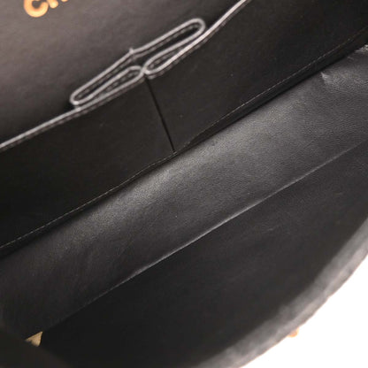 Chanel 1989-1991 Gray Wool Medium Classic Double Flap Shoulder Bag