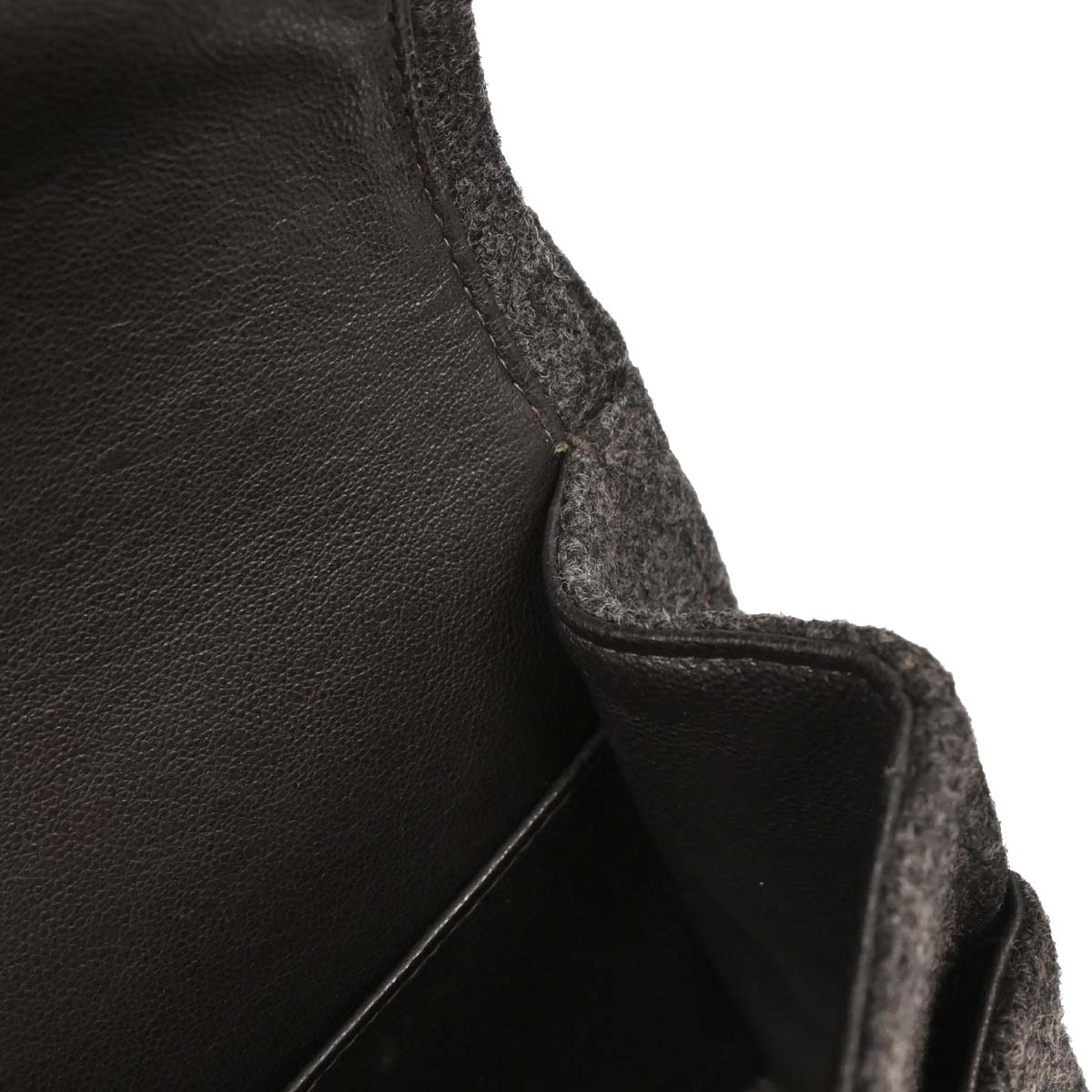 Chanel 1989-1991 Gray Wool Medium Classic Double Flap Shoulder Bag