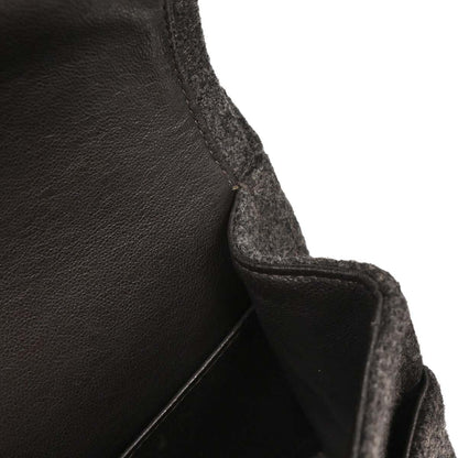 Chanel 1989-1991 Gray Wool Medium Classic Double Flap Shoulder Bag