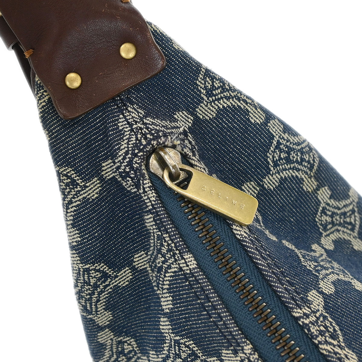 Celine * Blue Denim Macadam Shoulder Bag