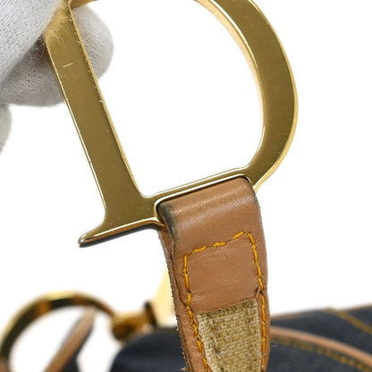 Christian Dior 2001 Navy Denim Double Saddle Handbag