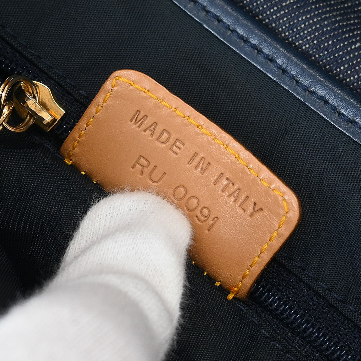 Christian Dior 2001 Navy Denim Double Saddle Handbag