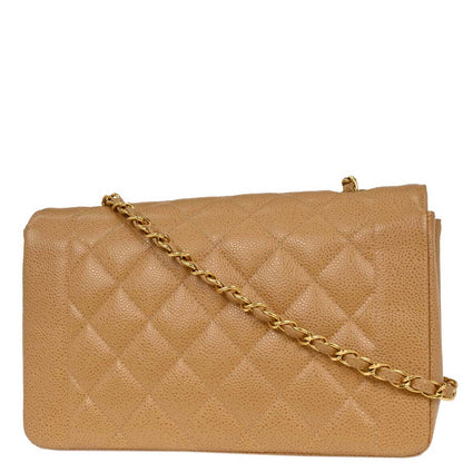 Chanel 1994-1996 Beige Caviar Medium Diana Shoulder Bag