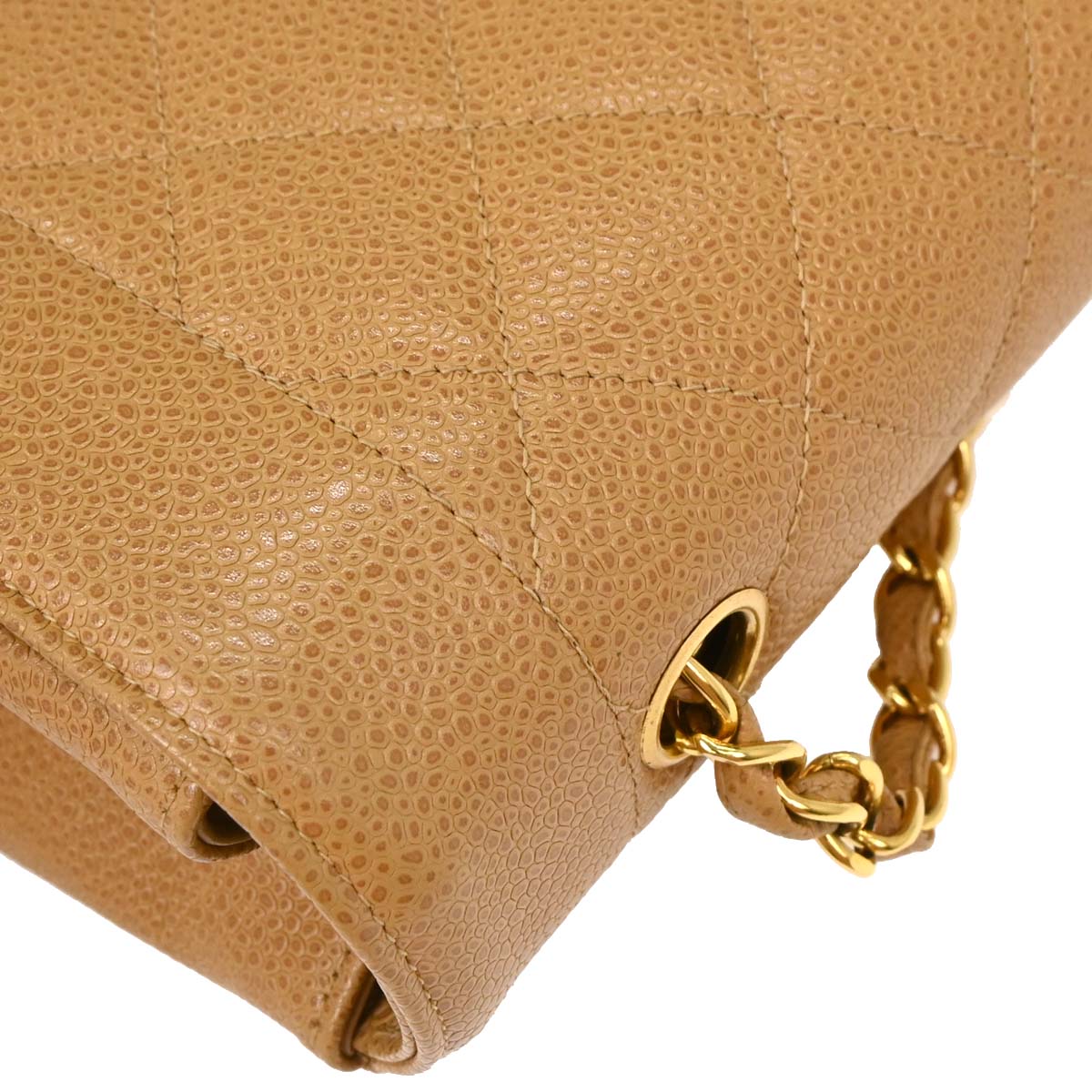 Chanel 1994-1996 Beige Caviar Medium Diana Shoulder Bag