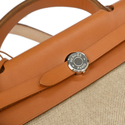 Hermes Beige Black Toile H Officier Herbag PM 2 in 1 Handbag