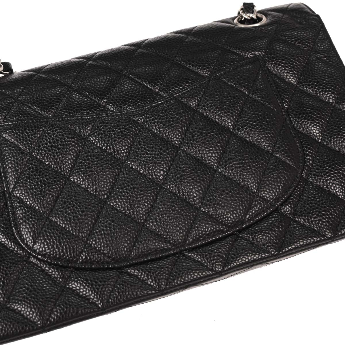 Chanel 2005-2006 Black Caviar Medium Classic Double Flap Shoulder Bag