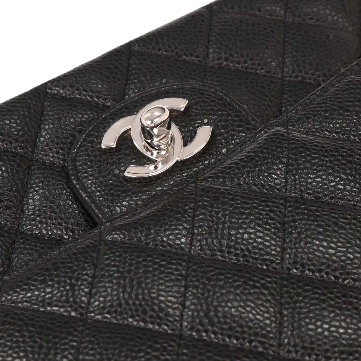 Chanel 2005-2006 Black Caviar Medium Classic Double Flap Shoulder Bag